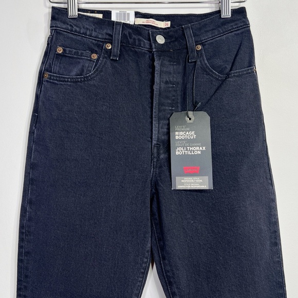 Levis NWT Ribcage Boot Jeans Black Lake - Picture 5 of 13
